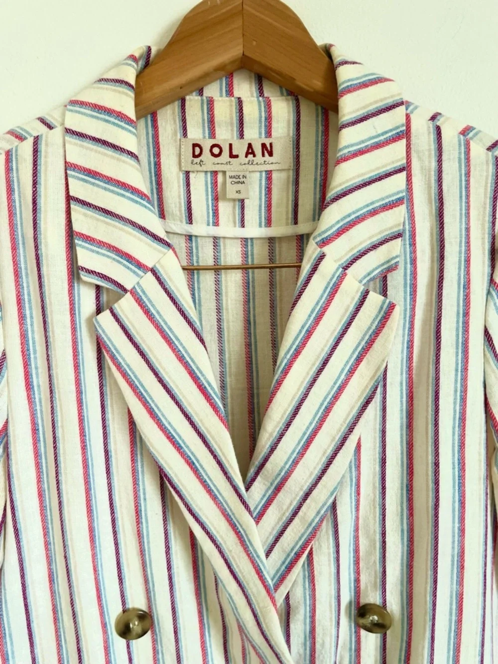 Anthropologie Dolan Anna Linen Blend Stripe Blazer Size XS EUC Career Summer
